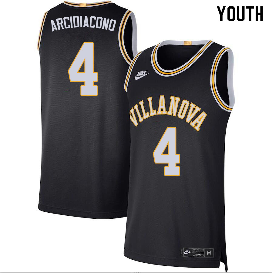 Youth #4 Chris Arcidiacono Villanova Wildcats College Basketball Jerseys Sale-Black